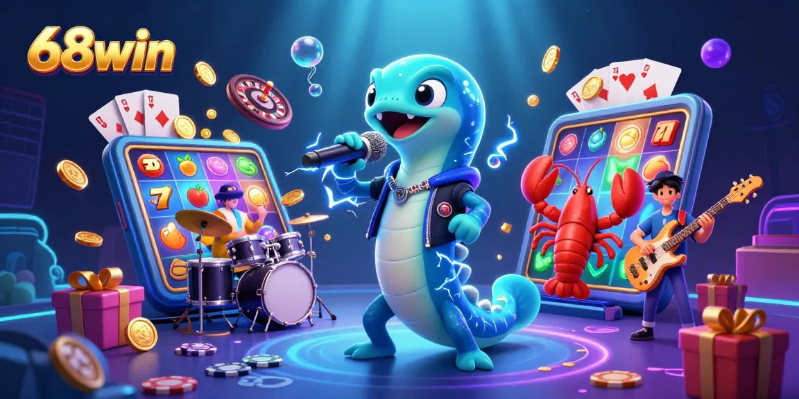 Cherish the thrilling undersea performance at 68win where an electric eel DJ entertains with vibrant slot games.