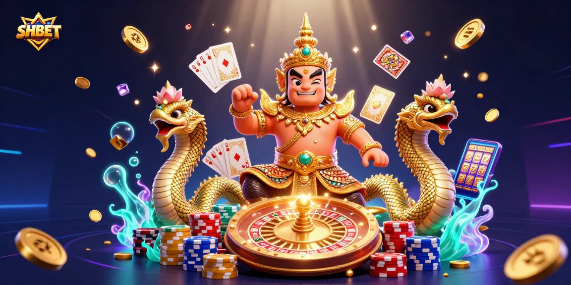 Experience thrilling gameplay with SHBET's vibrant 3D illustration showcasing casino excitement and dynamic wins.